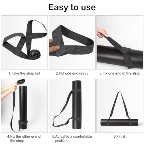 2 Pcs Yoga Mat Carrier Strap, Yoga Mat Strap for Carrying, Adjustable Yoga Mat Multi-Purpose Straps Carrier Strap Yoga Sling for Yoga Mat Exercise