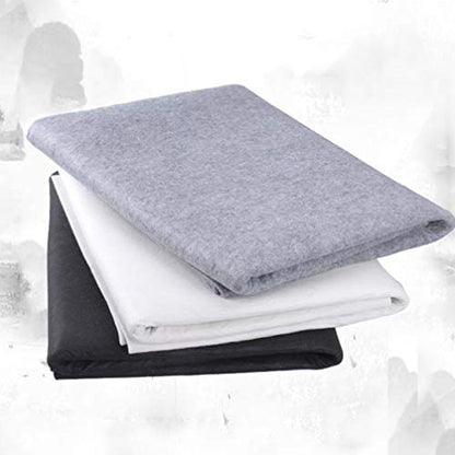 Healifty Chinese Calligraphy Mat Sumi Drawing Painting Felt Desk Pad Mat (Grey)