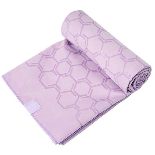 Eunzel Double Sided Silicone Yoga Mat Towel, 72" x 26.5" | Double-Sided Silicone Grip, Non Slip Surface, Absorbent Microfiber, Hot Yoga & Vinyasa - color: Taro Purple