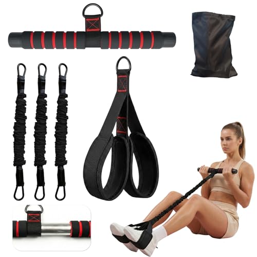 Pedal Resistance Band with Handle, Upgrade Thickened Steel Pipe, Full Body Workout,for Postpartum Use, Posture Improvement,Pilates, Portable for Home Travel Training