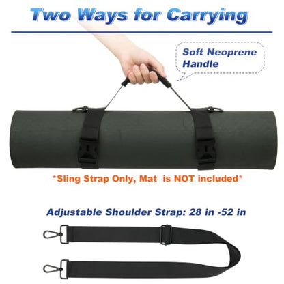 Cosmos Portable Yoga Mat Strap Mat Sling Picnic Blanket Strap with Adjustable Shoulder Strap & Handle for Festivals Picnics Camping Motorcycle Bedroll Pilates