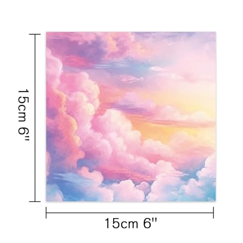 Scrapbook Paper, 24 Sheets 6"×6" 160gsm Single-Sided Patterned Cardstock | Vintage Decopodge Scrapbook Supplies, Junk Journal Decorative Crafts DIY Album Card Making Art Journaling.Colorful Sky - color: 24 sheets-colorful sky