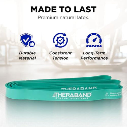 THERABAND High Resistance Band, 25 lbs, Medium, Green, Physical Therapy - size: Medium (25 lbs)
