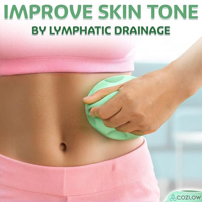 Handheld Lymphatic Drainage Massager - May Reduce Appearance of Cellulite | Cozlow manual massage tool w/ 7 rolling balls, helps support lymph system care, promotes healthy circulation & smoother skin - color: Lymphatic Massager