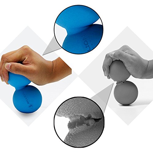 5BILLION FITNESS Peanut Massage Ball - Double Lacrosse Massage Ball & Mobility Ball for Physical Therapy - Deep Tissue Massage Tool for Myofascial Release, Muscle Relaxer, Acupoint Massage - color: Blue-hard