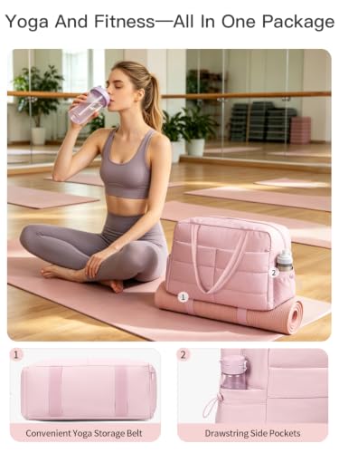 Gitus Travel Duffle Bag for Women Puffer Weekender Bags Carry on Gym Bag - color: Pink