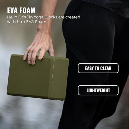 3in Foam Bulk Yoga Blocks, 10 Pack - color: Olive Green