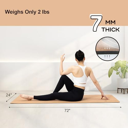 StrongTek Foam Balance Pad & Cork Yoga Mat Set – Non-Slip Stability Pad and Eco-Friendly Yoga Mat for Exercise, Pilates, Physical Therapy & Home Fitness