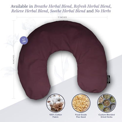 Mother Earth Pillows Large Triggerpoint Pillow for Neck and Shoulders (Eggplant - Breathe Herbal Blend) - color: Eggplant - Breathe Herbal Blend