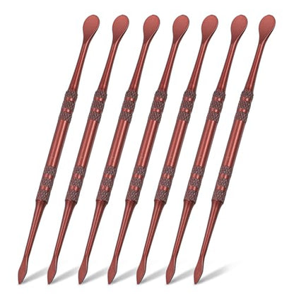 HARFINGTON 7pcs Wax Carving Tool 4.75" Double-Headed Stainless Steel Sculpture Tools Kit Modeling Engraving Sculpting Spoons for Clay Pottery Crafts Shaping, Rose Gold - color: Rose gold