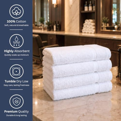 Bulk 72-Pack Professional Salon Spa & Wellness Towels, 16" x 27", White - color: White, size: 72 Pack