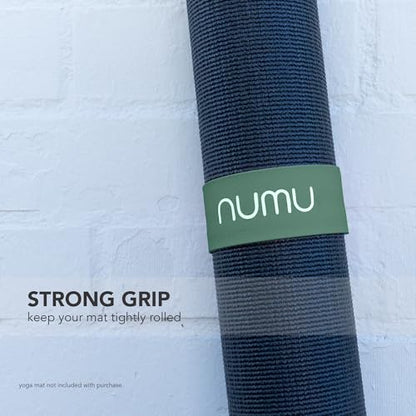 Numu Yoga Mat Strap Slap Band - Easy Snap On to Keep Exercise Mat Tightly Rolled and Secured for Yoga Mat Storage and Travel - color: Green