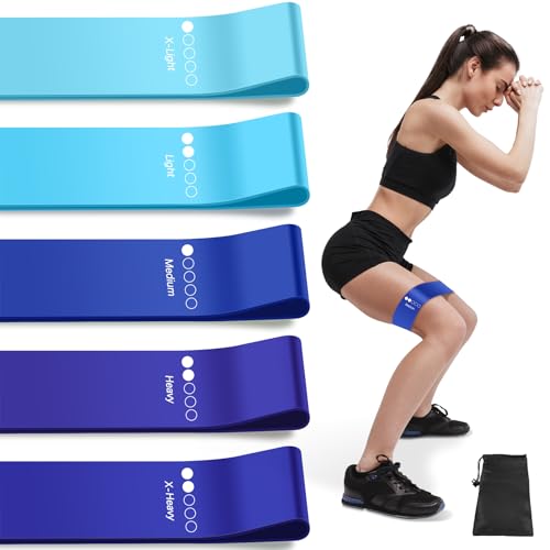 Resistance Bands for Working Out, Exercise Bands Resistance Bands Set with 5 Resistance Levels, Multi-Colored Workout Bands for Indoor & Outdoor Fitness, Leg Strength Training, Yoga - color: Blue