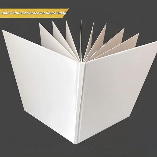 Hardcover Blank Chunky Board Book – White, 10 Extra‑Thick Sheets 20 Pages, 6.3"×6.3" Square, 600GSM Heavyweight Paper for Drawing, Painting & Mixed Media (5, Hardcover-10 Board)