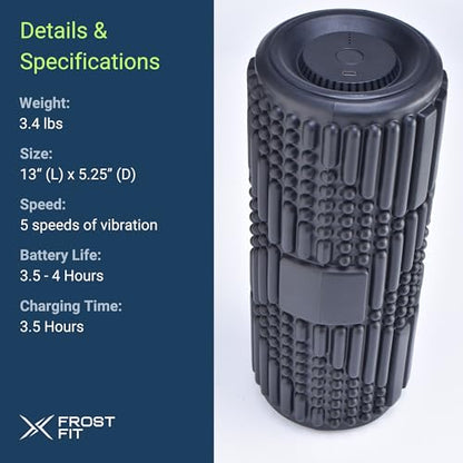 VibePro Flow Vibrating Foam Roller - 5-Mode Vibrating Massage Roller for Muscles Deep Tissue, Recovery, & Pain Relief - High-Intensity Electric Foam Roller for Back, Legs & Shoulders - Rechargeable - style: Flow