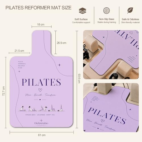 Pilates Reformer Mat, Non Slip Backing Reformer Mat Cover for Pilates Machine, Exercise Mat with Sweat-Wicking Surface, Foldable Pilates Mat Home Gym Yoga Training, 39" x 24" - color: Purple
