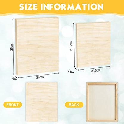 16 Pack Unfinished Wood Canvas Boards Blank Wooden Painting Panels Bulk for Deep Cradle Boards Painting Drawing Pouring Arts, Crafts, Paints and More (8 x 10 Inch, 11 x 14 Inch)
