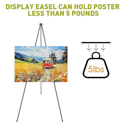 AROIC 63 "Easel Stand for Display, 6 Pack Portable Foldable Metal Easel | Signs Wedding Logos ,Arts, Painting,Adjustable Floor Easels with 6 Storage Bag - style: 6P