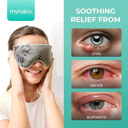 MyHalos Heated Eye Mask, Warm Compress for Dry Eyes, Blepharitis & MGD