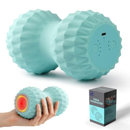 HODEMI Vibrating Peanut Massage Ball with Heat, Deep Tissue Trigger Point Massager for Back, Neck & Spine, Double Lacrosse Design for Myofascial Release & Muscle Relaxation