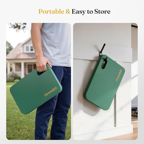 Grenebo 2-Pack Kneeling Pads, Extra Thick, 17.3 x 11 x 1.6 in, Black Green - color: Black Green