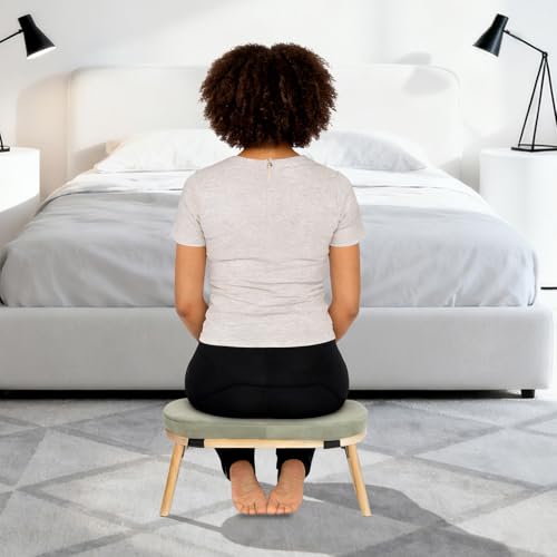 Foldable&Ergonomic Meditation Stool Foldable Kneeling Meditation Bench w/Cushion