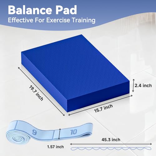 Large Thick Balance Pad Non-Slip Stability Trainer Yoga & Pilates - color: Blue