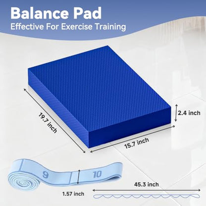 Large Thick Balance Pad Non-Slip Stability Trainer Yoga & Pilates - color: Blue