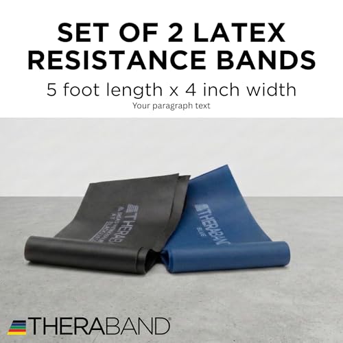 THERABAND Resistance Bands Set, Elastic Bands for Exercise & Physical Therapy, Strength Training for Upper & Lower Body Fitness - size: Advanced Set – 2 Pack, style: Latex