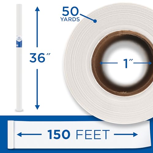 ALVIN 55W-L Lightweight Tracing Paper Roll, White, Suitable with Ink, Charcoal, Felt Tip Pen, for Sketching or Detailing - 36 Inches x 50 Yards, 1-inch Core - color: White - 50 Yards, size: 36"