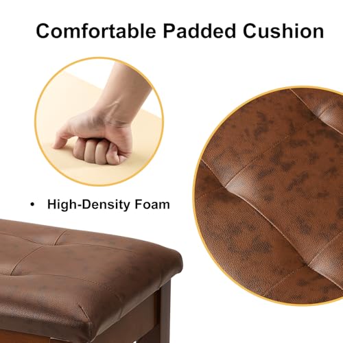 Duet Piano Bench with Storage, Wooden Piano Stool with Waterproof Padded Cushion, Bench Seat for Vanity, Living Room, Bedroom (Wood) - color: Duet-wood