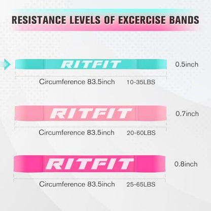 RitFit Pull Up Assist Band in Natural Latex for Stretching and Mobility - color: Aqua
