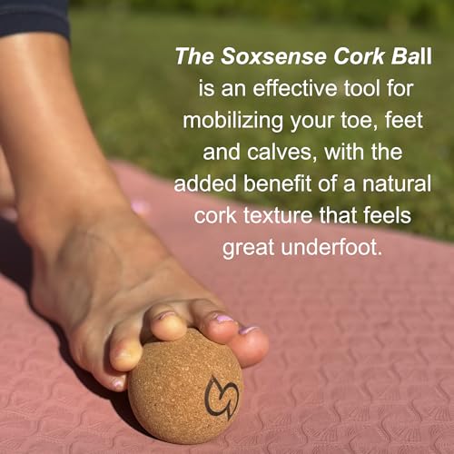 Soxsense Cork Massage Balls & Toe Stretch Bands, 4-Piece Foot Recovery Set