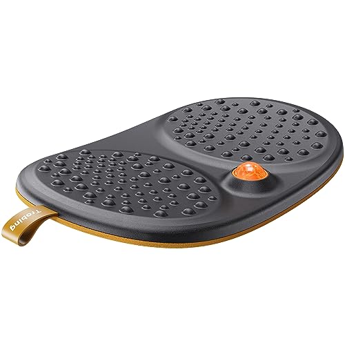 Trobing Standing Desk Mat Balance Board with Rollerball, Wooden Wobble Anti Fatigue Mat Balance Board for Standing Desk, Home Office Non-Slip Comfort Floor Mat to Relieve Foot, Knee, and Back Pain - color: A: Medium Black ( 21 inch ）