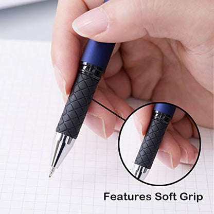 Black Gel Ink Rollerball Pens 0.7mm Gel Pens 2-in-1 Stylus Pens Medium Point Pen for Office, Black Ink (18 Pack-Blue)