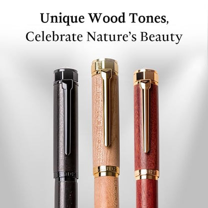 Ellington Pens Luxury Wood Fountain Pen Set – Extra Fine Nib - Includes 6 Ink Cartridges, Wooden Pen Gift Box, Ink Converter - Wood Pen For Writing, Calligraphy, Journaling, Drawing (Maple Harmony) - color: Maple Harmony, style: Extra Fine