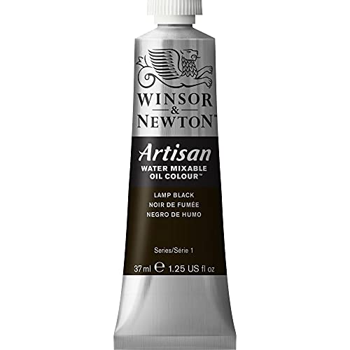Winsor & Newton Artisan Water Mixable Oil Colour, 1.25-oz (37ml), Lamp Black | Clean with water; no solvents needed. Color depth, lightfastness, opacity/transparency are the same as traditional oils. - color: Lamp Black, style: 1.25-oz
