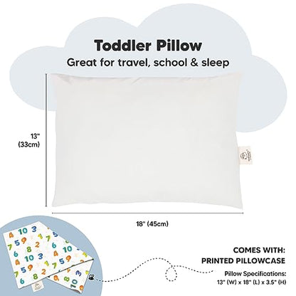 Toddler Pillow with Pillowcase, 13x18 My Little Dreamy Pillow (Dino123) - color: Dino123