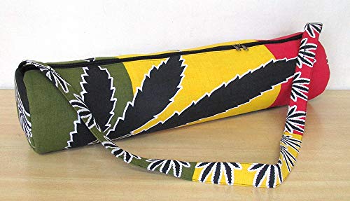 INDIAN CRAFT CASTLE ICC Yoga Mat Bag Carrier Full-Zip Exercise Yoga Mat Carry Bag for Women Men with Multi-Functional Storage Pockets and Adjustable Shoulder Strap 26X6 Inches - style: Multi Leaf Bag