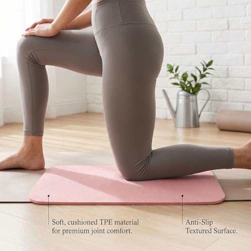 Yoga Knee Pad and Elbow Cushion, Knee Cushion Mat for Floor Exercise Home Workout - color: Light Pink