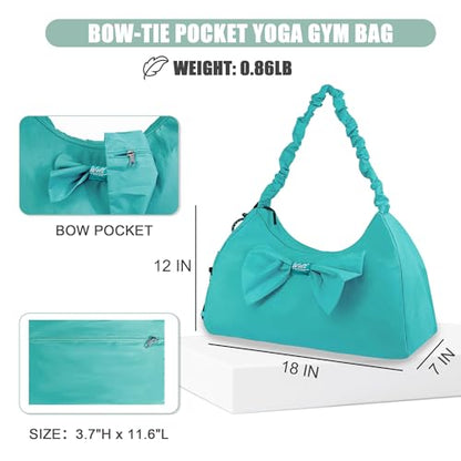 WOLT Gym Bag For Women, Yoga Mat Bag with Shoes Compartment, Wet Pocket and Water Bottle Pocket - color: Green