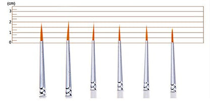 Fine Detail Paint Brush Set, 6 Pieces Miniature Art Brushes for Fine Detailing,Art Painting - Acrylic, Watercolor, Oil - Miniatures, Models, Airplane Kits, Nail
