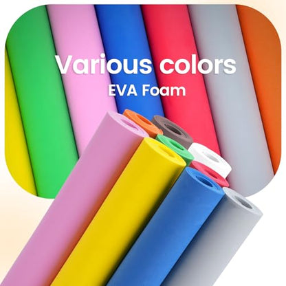 Do²ping Yellow Eva Foam Sheets roll, 2mm eva Craft Foam 49''x13.5'' High Density 86kg/m3 for Cosplay - color: Yellow, size: Thickness 2mm