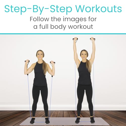 Vive Resistance Band Workout Poster (40 Illustrations) Laminated Bodyweight Hitt Exercise Chart for Abs, Glute, Back, Legs - Stretch Routine for Home Gym, Garage, for Men, Women - Cable Trainings | Hitt Exercise Chart for Abs, Glute, Back, Legs - Stretch