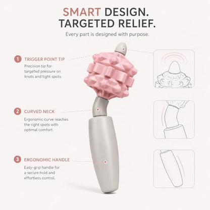 VibeRoll Massage Tool, Trigger Point Muscle Roller for Deep Tissue Relaxation, Portable Handheld Recovery Tool for Neck, Shoulders, Legs, Arms & Feet