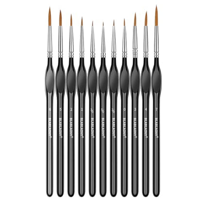 11 Pcs Detail Paint Brushes with Triangular Handles, Paint by Numbers | Paint Brushe for Acrylic Painting, Art, Model, Face, Citadel, Figurine, Watercolor, Oil, Paint by Numbers Kit for Adults