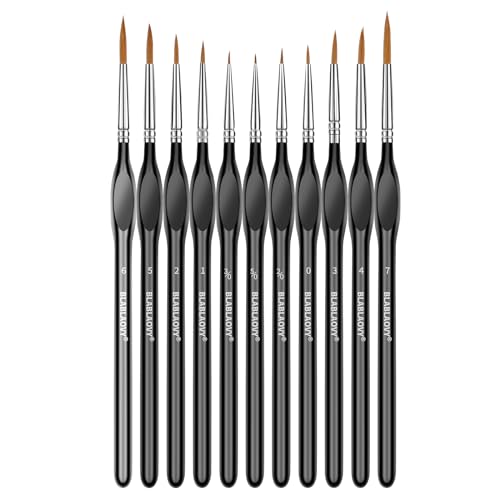 11 Pcs Detail Paint Brushes with Triangular Handles, Paint by Numbers | Paint Brushe for Acrylic Painting, Art, Model, Face, Citadel, Figurine, Watercolor, Oil, Paint by Numbers Kit for Adults