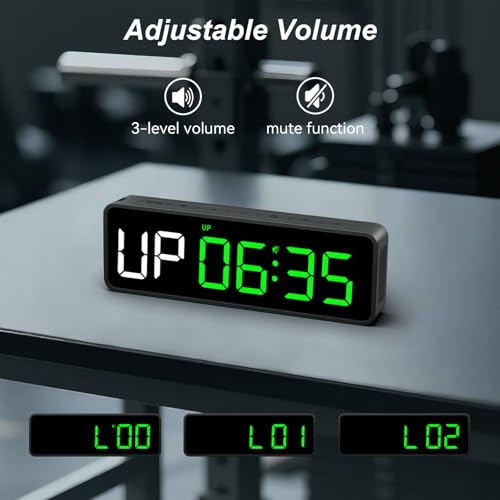 Acedeck Portable Gym Timer Clock: Fitness Digital Clock with Strong Magnet - color: Green+black