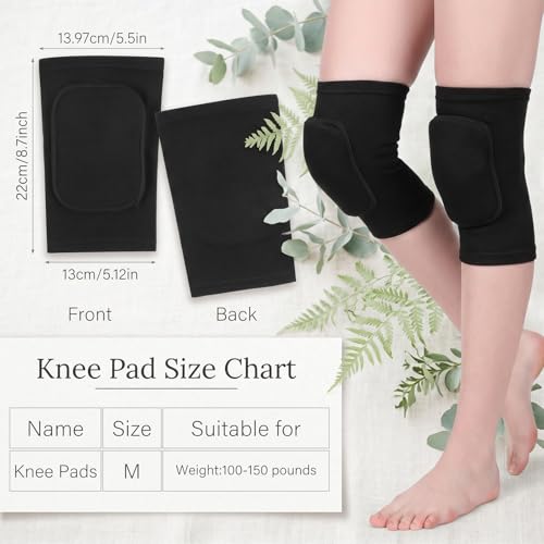 5 Pairs Volleyball Knee Pads Women, Dance Knee Pads Women, Yoga Knee Pads, Knee Pads Dance Non-Slip Protective Knee Sleeves for Sports (M, Black, Pink, Blue, Gray, Nude)