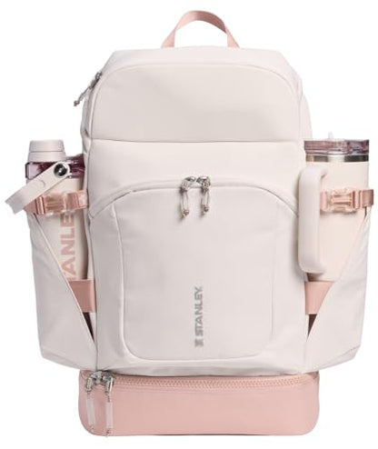 STANLEY Vitalize Backpack | Gym, Work & Travel Bag with Laptop Sleeve | Expandable Bottom Compartment | Tumbler & Water Bottle Pockets | Durable Recycled Fabric | Rose Quartz - color: Rose Quartz, size: Backpack